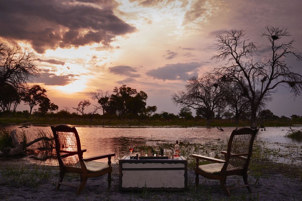 Abendstimmung Belmond Khwai River Lodge, Botswana Safari Rundreise 