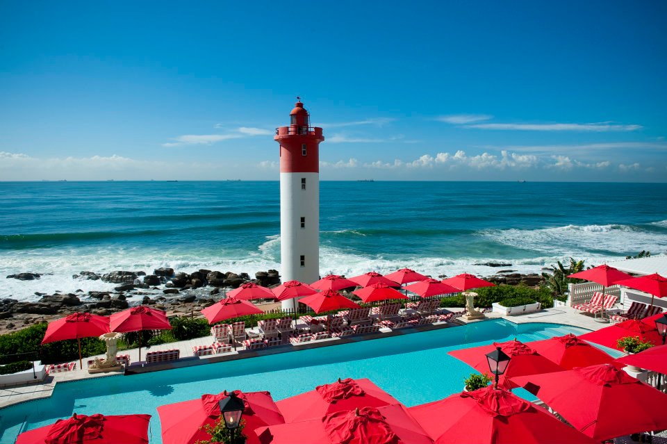 Luxusreise Südafrika, Panorama-Ausblick, Oyster Box Hotel, Umhlanga, Südafrika