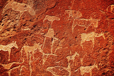 Damaraland, Felsmalerei, Namibia Mietwagen Rundreise