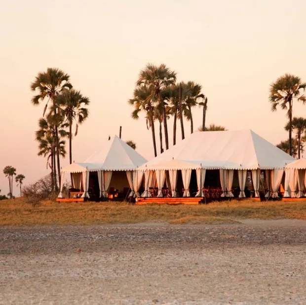 Zelte im San Camp, Makgadikgadi Pans, Reise Botswana