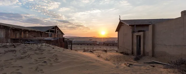Namibia Luxusreise, Kolmannskuppe, Sonnenuntergang