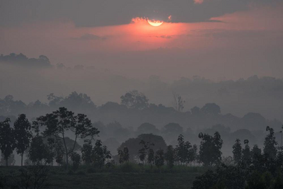 Kibale Forest Nationalpark, Uganda und Tansania Reise, Sonnenuntergang