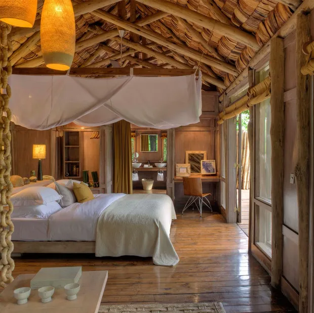 Privatreise Tansania, Luxus-Schlafzimmer, &Beyond Lake Manyara Tree Lodge, Tansania Safari