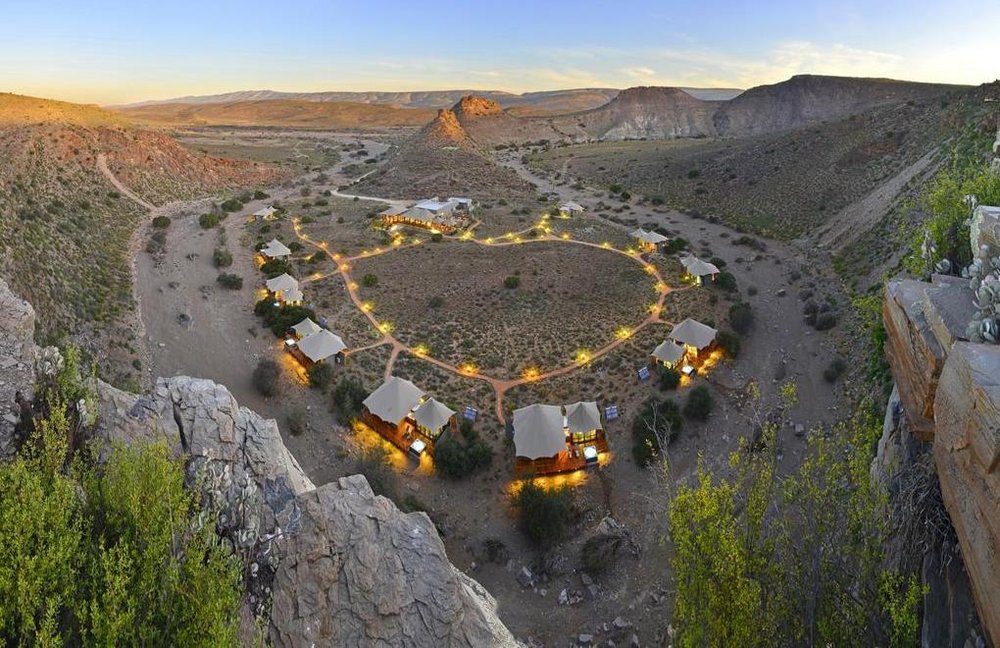 Safari Südafrika, Panoramabild, Dwyka Tented Lodge, Sanbona, Südafrika