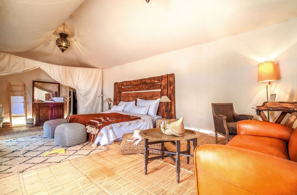 Privatreise Marokko, Großes Schlafzimmer, Ghazala Desert Camp, Erg Chigaga, Marokko