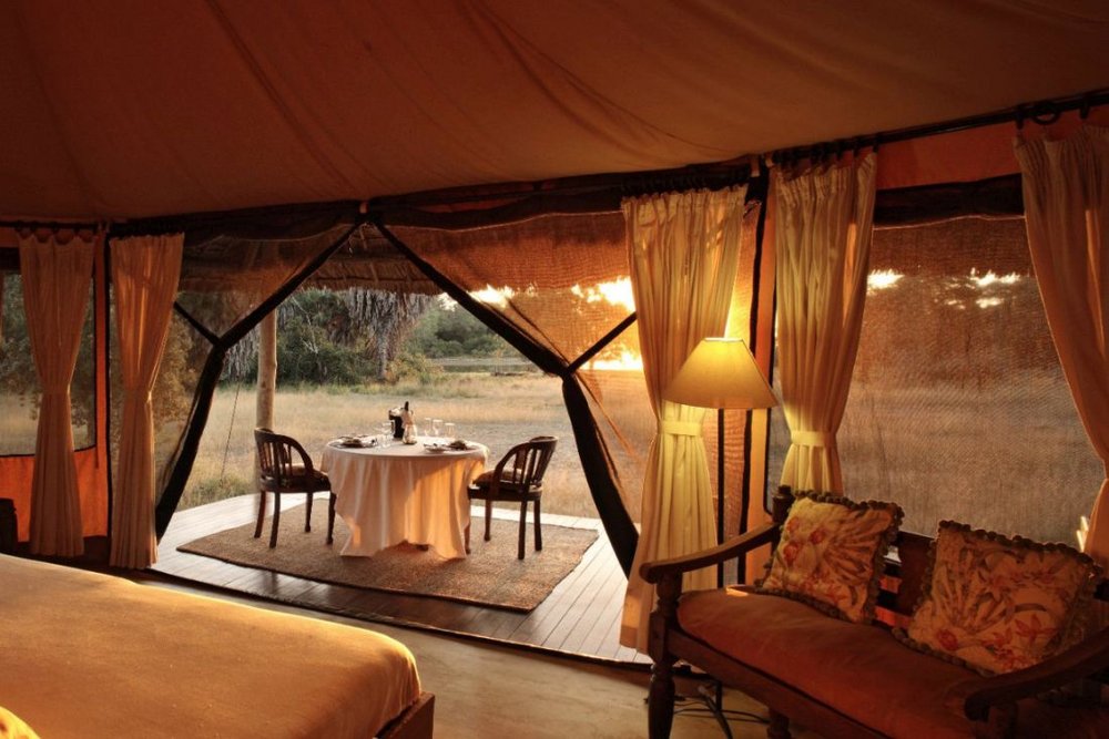 Luxuszelt mit Terasse, Siwandu Camp, Selous Game Reserve, Tansania Rundreise