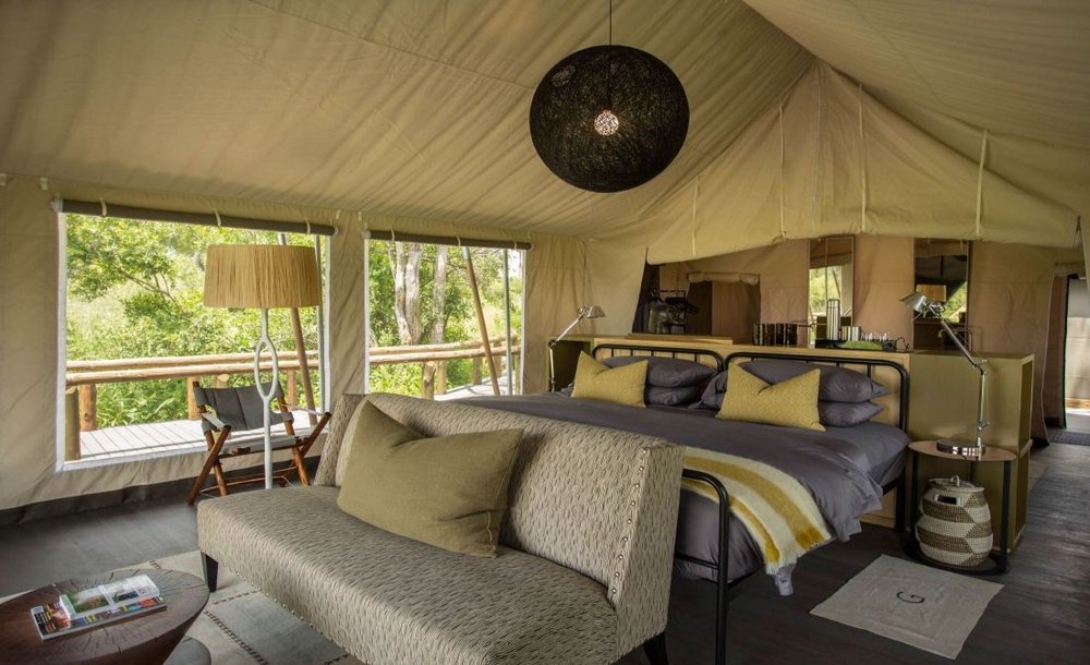 Schlafbereich, Gomoti Plains Camp, Botswana Rundreise, Safari 