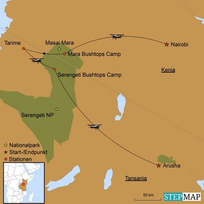 Rundreise Tansania, Safari Kenia, Reiseverlauf, Wildlife in Kenia und Tansania