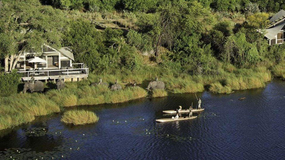 Blick auf das Abu Camp, Rundreise Botswana 