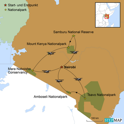 Reiseverlauf Kenia Rundreise: Im Herzen Kenias - Wo Luxus auf Abenteuer trifft