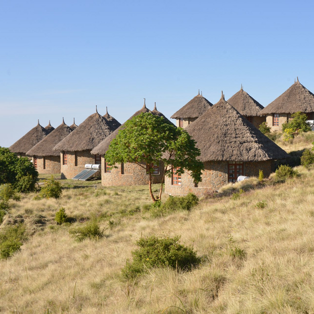 Blick auf die Simien Lodge, Äthiopien Rundreise, Simien Mountains