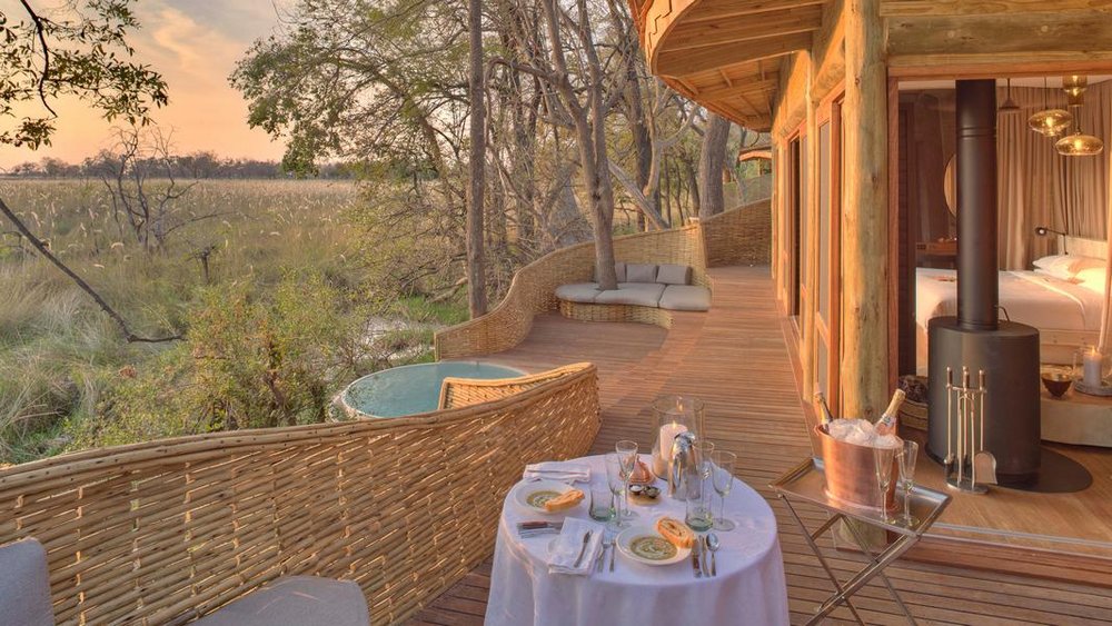 Terrasse &Beyond Sandibe Okavango Safari Lodge, Rundreise Botswana