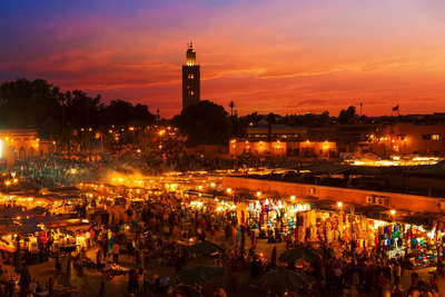 Privatreise Marokko, Markt bei Nacht, Marrakesch, Marokko Reise