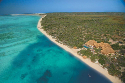 Luftaufnahme, Azura Benguerra Island, Mosambik und Südafrika Hochzeitsreise