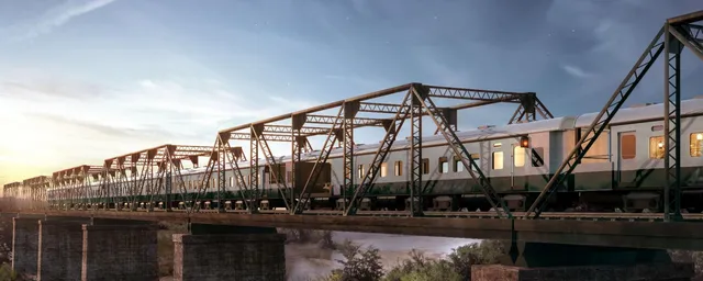 Kruger Shalati - Train on a Bridge, Südafrika 