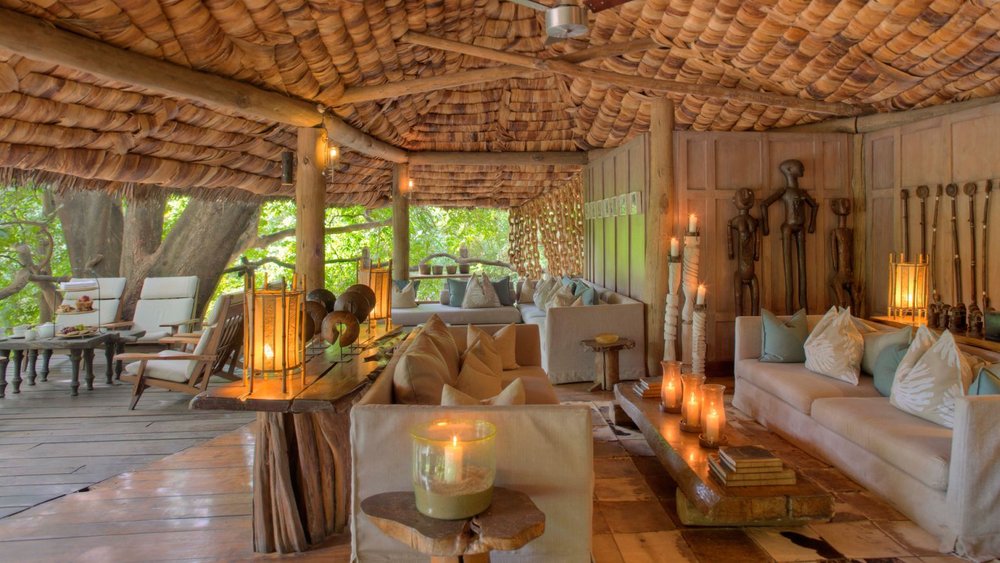 Privatreise Tansania, Wohnbereich, &Beyond Lake Manyara Tree Lodge, Tansania Safari