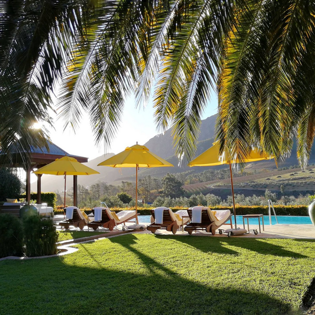Individualreise Südafrika, Poolanlage, La Residence, Franschhoeck, Südafrika